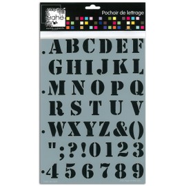 Mahé LE06 Stencil Alphabet Coffee Grain Plastic Transparent 21 x 30 x 0.1 cm