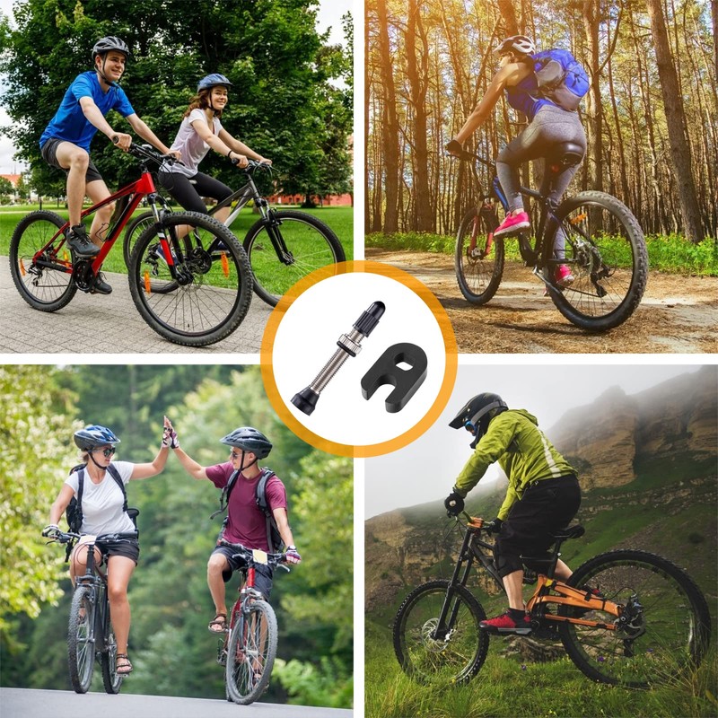 HZJD 2PCS Tubeless Valves, Brass Tubeless Valve Stem(40 mm), 1PSC