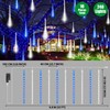 LAMPHOME Christmas Lights Outdoor,12-inch LED Meteor Shower Icicle Lights, 10