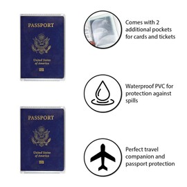 Millennial Essentials unisex-adult Waterproof Clear Passport Cover Plastic Passport Protector Vinyl ID Card Protector Case Holder Travel Pack of 6,