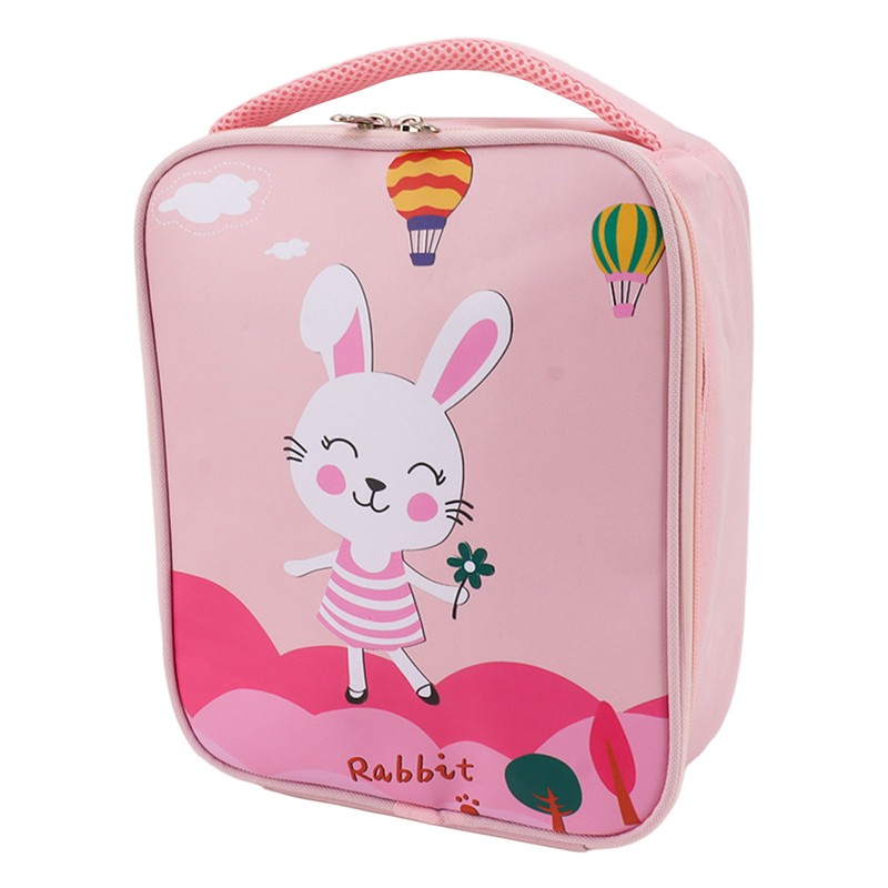 Insulated Lunch Holder Rabbit Pattern Portable Lightweight Handheld Oxford Cloth