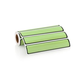 Carstens Adhesive Sticker Labels, 5 3/8” x 1”, Binder Labels for 1” Ring Binder Spines, Lime, Roll of 200