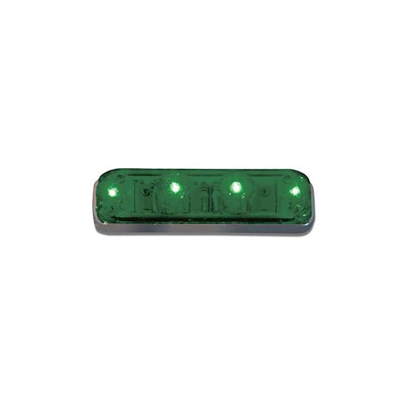 Grand General 77142 Sealed Light (Small Rectangle Green/Green 4 LED),