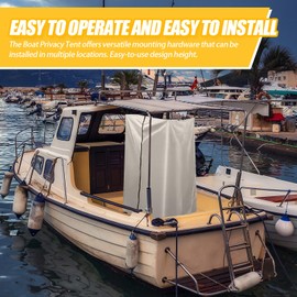 Boats Privacy Curtain Changing Room with Bag Portable Privacy Tent Easy Up Pontoon Enclosure Partition for Pontoons Boat Hanging Tent 27" W x 30" D x 72" H(Beige)