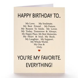 VIVIKEN Funny Birthday Card for Men, Sweet Birthday Cards for Husband, Romantic Happy Birthday Card for Boyfriend, Sweetheart Birthday Greeting Love Card Gifts for Him