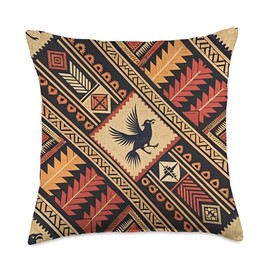 Tribal Style Design, Geometric Pattern, Boho Art, Unique Throw Pillow