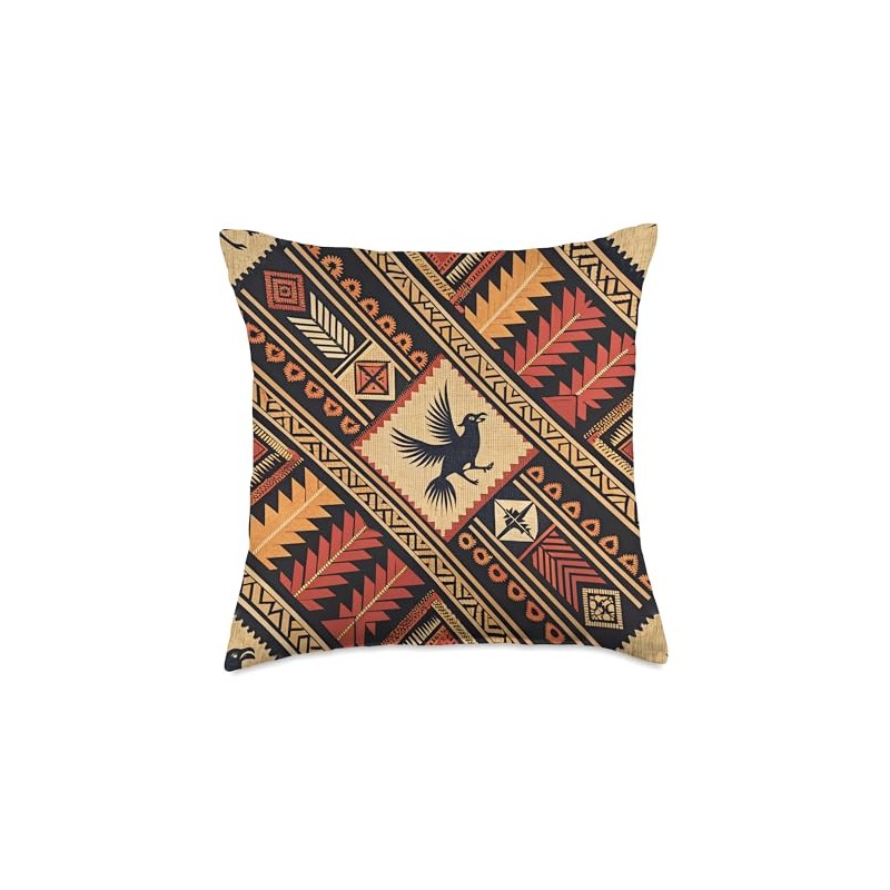 Tribal Style Design, Geometric Pattern, Boho Art, Unique Throw Pillow