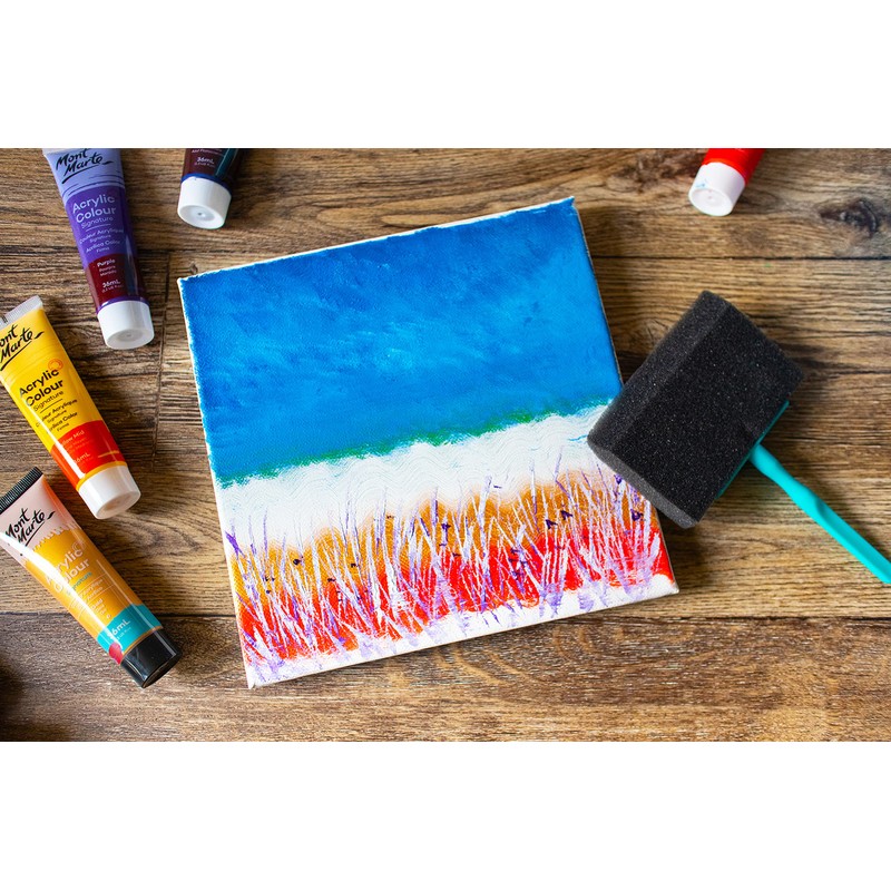 Mont Marte Foam Hobby Brush 25mm,50mm,75mm,100mm 5pc Poly Bag (100mm