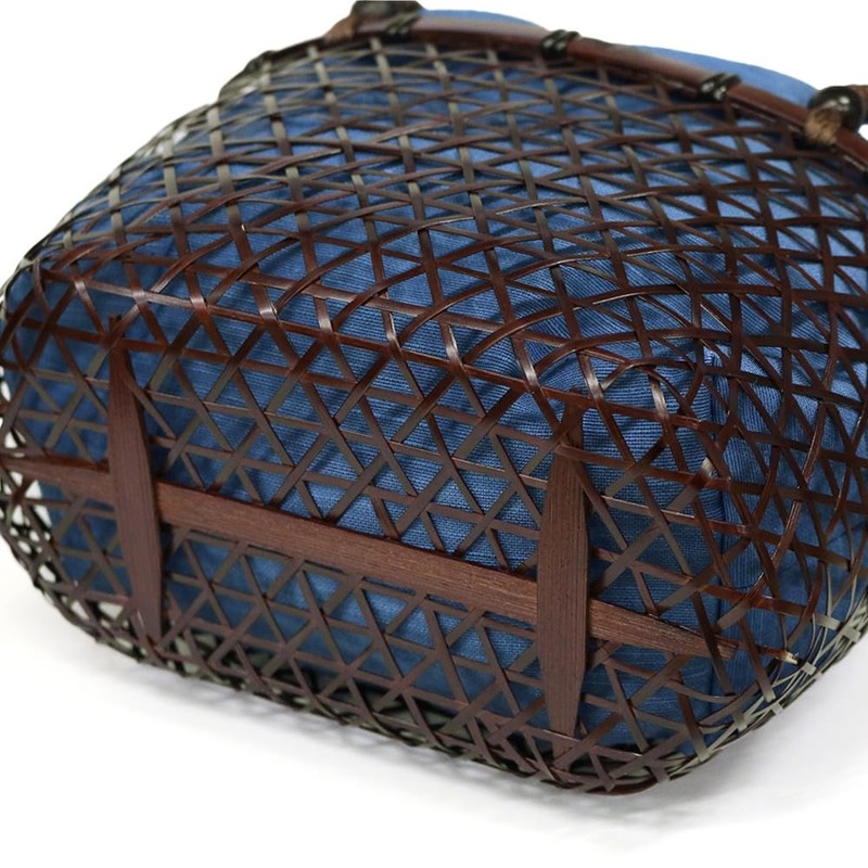 Yukata Hamper Drawstring Bag Linen Rayon Plain Adult Basket Bag