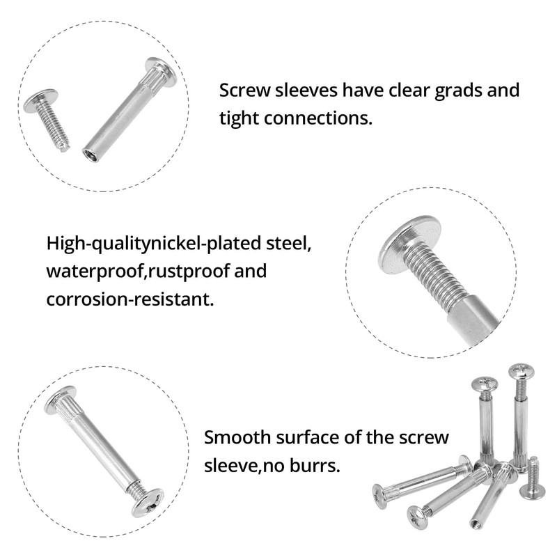 QWORK® 150pcs Cabinet Joining Screws Furniture Joining Screws Bolts Connecting
