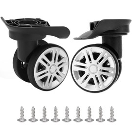 1 Pair Luggage Wheel Replacement, Universal Suitcase Caster Mute Double Row Wheels, Spare Spinner Luggage Caster, 360 Degrees Swivel Wear Resistant Wheels for Hard Shell Travel Suitcase Repair