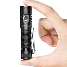 Pocket Flashlight Rechargeable LED Light - Sofirn SR12 Small Flashlights Powerful, Bright EDC Light, 1300ft Long Throw Magnetic Flashlight High Lumens, IP68 Waterproof, Simple UI, Compact for Outdoor