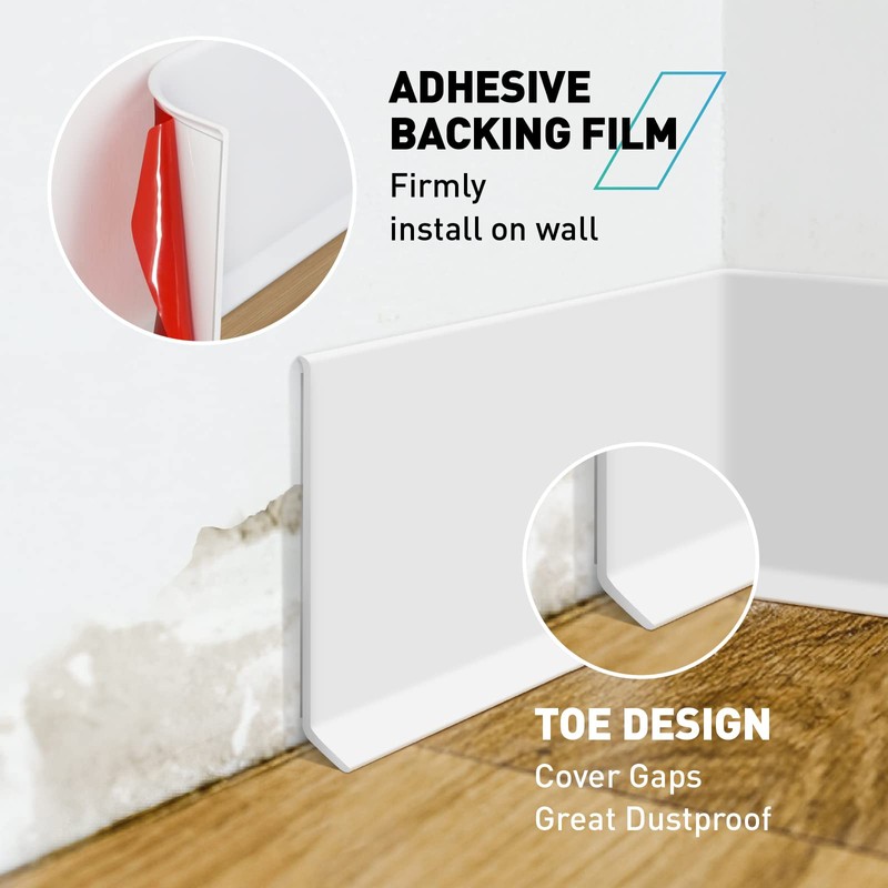 FCSOTSPS Baseboard Trim, 4 Inch(W) x 40 Feet(L) Flexible Baseboard