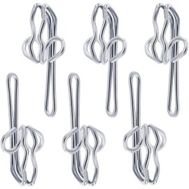 Hooks Pencil Pleat Heavy Duty Silver Hooks Metal Header Tape Drapery Hooks for Pencil Pleats Window Pack of 20