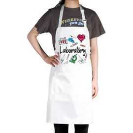 BWWKTOP Lab Technician Apron With Pockets Science Laboratory Apron Lab Week Lab Tech Gifts Lab Assistant Apron, Laboratory, Big