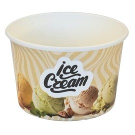 VEPATIM 50 Ice Cream Cups 175 ml Printed Ice Cream Diameter 85 mm Pack of 50