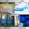 All Purpose Blue Poly Tarp, Waterproof Tarp w/Grommets Every 36",
