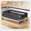 ILWorkTLs 2 Tier Dish Drying Rack with Drainboard,Wine Glass Holder,Cutting
