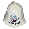 Sauna Hat 100% Wool Felt Embroidered Funny Logo "Sauna Boss"