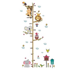 Winomo Cartoon Growth Chart Tree Removable Wall Sticker
