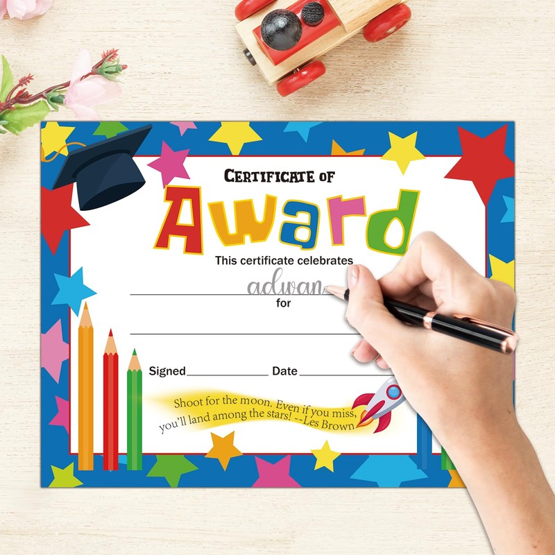 25 PCS Colorful 8 X 10 Inches Award Certificates, Student
