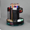 Rotating Pen Holder Black Mesh 7 Compartments Strong Metal Rotating
