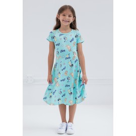 Bluey Mom Dad Bingo Little Girls 2 Pack Skater Dresses 7-8 Blue