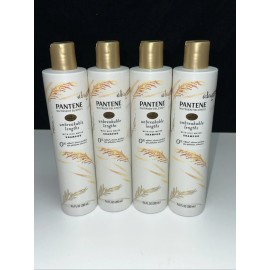 Pantene LOT OF 4- Pantene Unbreakable Lengths Sulfate Free SHAMPOO w/ Rice Water, 9.6 oz