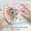 Bisanzoya Beaded Keychain with Tassel, Silicone Key Ring Bracelet, Cute