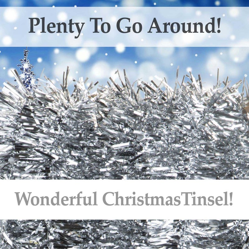 VFM - Christmas Tinsel Decorations for Christmas Tree (Silver)