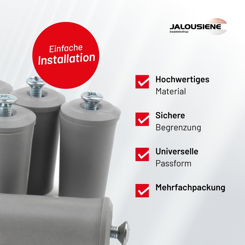 8 x roller shutter stoppers, colour: grey/brown/white/anthracite/black (grey open)