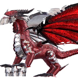 Piececool 3D Puzzle Metal Model Building Dragon, 3D Metal Puzzle for 340 Stainless Steel, Whole Metal, 1:1 Restore Collection, Birthday Gift, Model Kit Adults, 107 Pieces