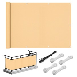 PZJFH Balcony Privacy & Protective Screens 0.9x 5m Privacy Netting Garden Screening UV-Resistant, Weatherproof with Holes and Cable Ties, Yellow