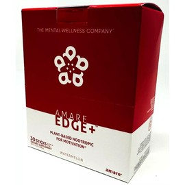 Amare Edge Plant Based Nootropic Powder Drink for Endurance and Motivation, Watermelon, 30 Servings