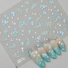 Flower Nail Art Stickers 5D Embossed Flower Nail Decals 3PCS