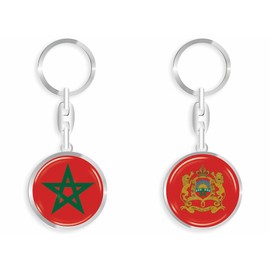 daged Morocco Keyring Metal Key Ring 3D Effect + Sticker - RD, multicoloured