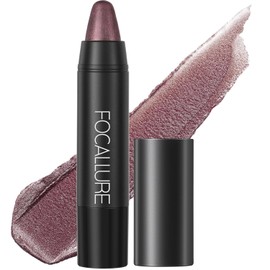 FOCALLURE- Lápiz labial metálico ultra chic, lápiz labial rico en vitamina E, color brillante y ligero que no se seca ni se desvanece.
