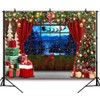 CapiSco Merry Christmas Backdrop for Red Christmas Party Decorations, Red