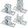 4 Pack Post Base for 1-5/8" Single Strut Channel, Ground