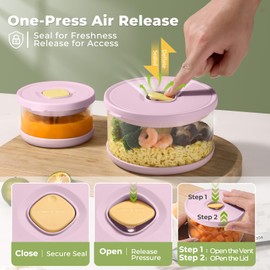 SAYAPE Glass Food Storage Containers with Airtight Lids, 33.8oz & 11.8oz High-Borosilicate Glass Meal Prep Containers with Spork, Bento Lunch Boxes for Salad, Ramen, Soup, Snacks, Fruit - 2 Pack, Pink