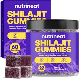 Shilajit Gummies (60 Count), Organic Shilajit Gummies for Men & Women, Pure Himalayan Shilajit Gummies with 75%+ Fulvic Acid & 85+ Trace Minerals, Non-GMO, Energy Boost & Immune Support