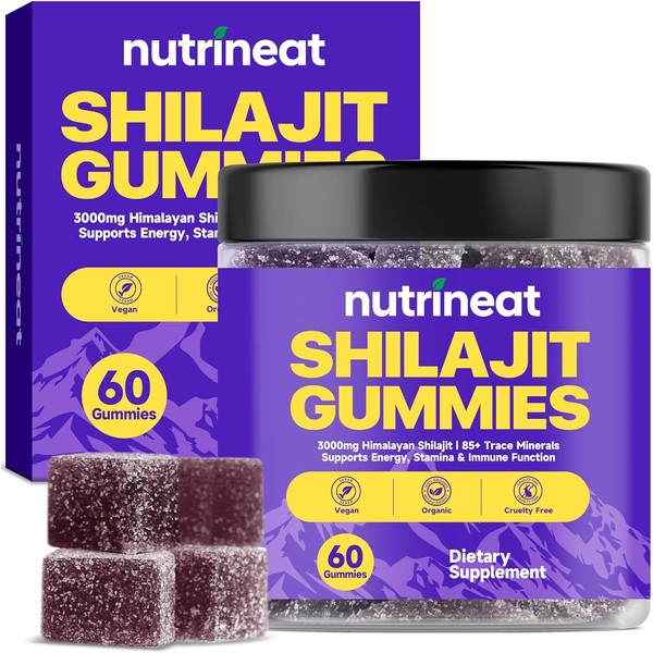 Shilajit Gummies (60 Count), Organic Shilajit Gummies for Men &