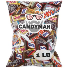 CANDYMAN 1 Pound Gift Box Mix of Chocolate, Individually Wrapped Assorted Bulk Candy Chocolates Variety Pack, Perfect for Easter Basket Candies, Chocolate Easter Candy Bulk