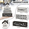 4 Pcs Farmhouse Family Wooden Tiered Tray Decor Set, Rustic