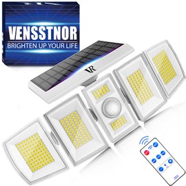 VENSSTNOR Solar Lights Outdoor Motion Sensor - 400% Brighter 7000K 3000LM 5 Levels Brightness 3 Lighting Modes 2400mAh 360° Wide Angle Illumination IP65 Waterproof Solar Flood Lights