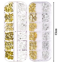 Nail Parts, Nail Parts, Ribbon, 3D Nail Parts, DIY Nail Accessories, Nail Art Decoration Accessories, Craft Materials, Jewelry Parts, Gold, Silver, 3D Cute Design, Stylish, Star, Ribbon, etc. 3D