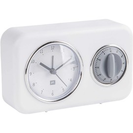 Present Time Table Clock, White, One Size