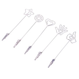 Tupalizy 5PCS Bracelet Helper Tool Picture Holders Wire Alligator Clip for Bracelets Jewelry Necklace Table Numbers Photos Place Cards Wedding Reception Memo Small Painting Craft Clamps,5.9Inch,Silver