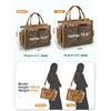 FIORETTO Women's Canvas Tote Bag with Zipper Top, Individual Compartments,