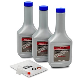 4STEED MOTORS Bundle Fit for Acura and Honda 08206-9002PE Power Steering Fluid Pack of 3 91345RDAA01 + 91370SV4000 Pump Rubber Inlet & Outlet O-Ring Seals Kit 926-157